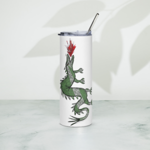 The Stealthy Self-Doubt Dragon Stainless steel tumbler